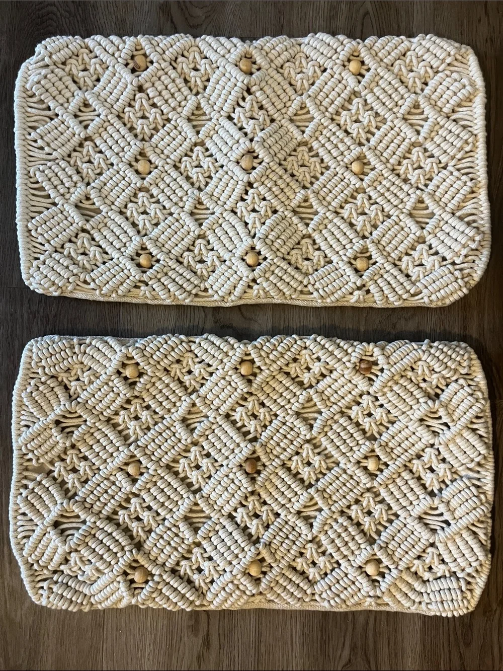 Serena & Lily Tofino Handwoven Cream Macramé pillowcases - Set of 2 NWT